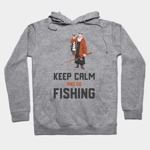 Keep Calm And Go Fishing Hoodie by Jitesh Kundra